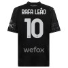 Original Trikotsatz AC Mailand Rafael Leao 10 4.trikot 2023-24 Schwarze Für Kinder